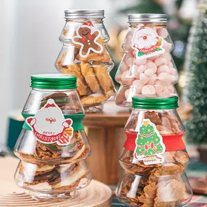 Christmas Tree Shaped Jars Set, 6-Piece Holiday Gift Containers for Candy, Cookies & Juices, Festive Decoration for Xmas Celebrations