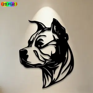 1pc Pitbull Head Metal Wall Art,Pitbull Statue Mural, Ideal Gift for New Year, Easter, Dog Lovers Enthusiasts, Rust-Resistant Metal Wall Decor Wall Sculptures, Perfect for Home Wall & Garden Fence Decor Enthusiasts