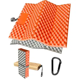 Waterproof Foam Hiking Sit Pad Seat Cushion for Backpacking Camping Outdoor, with Carabiner Clips and Carry Bag