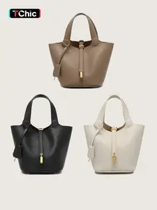 Women's Solid Color PU Leather Shoulder Handbag, Fashion Trendy Versatile Bag for Daily Use and Commuting, Great Christmas Gift for Fall & Winter, PU Tote Satchel