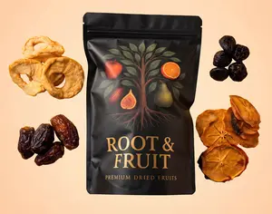 Root & Fruit Premium Dried Fruits - Rise & Shine 210g Natural Energy Fruit Blend with Medjool Dates Figs Apples & Persimmons No Sugar No Additives