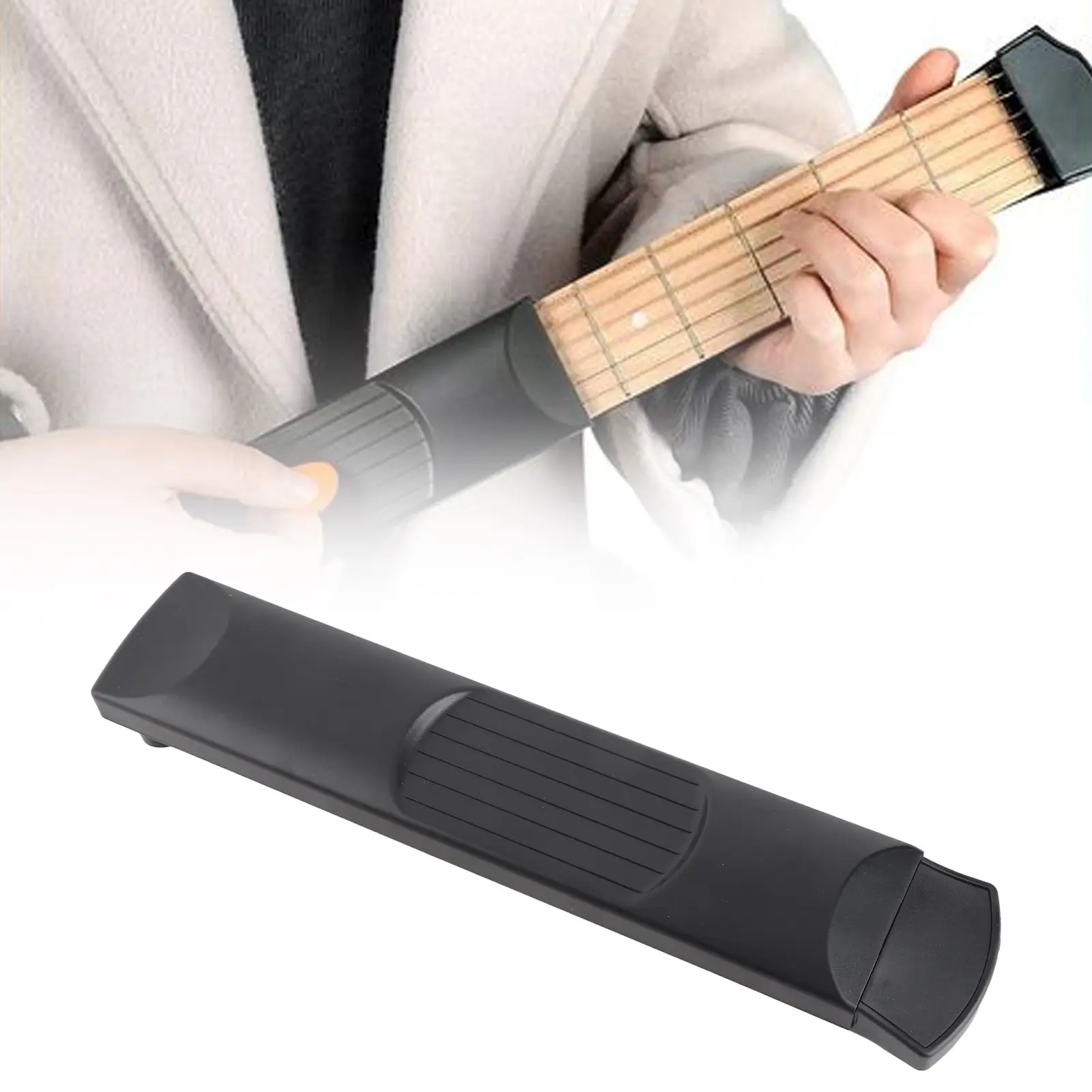 Portable Lightweight 6-Fret Wood Chord Trainer, Good Training Tool Great for Hands Training for Guitar Learners