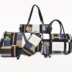 6pcs Womens Handbags Tote Bags Shoulder Bag Purses Satchel Bag Top-Handle Handbag Crossbody Bag Wallet Clutch