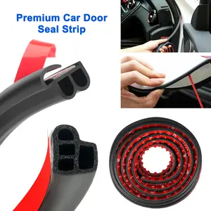 Car Weather Stripping, Automotive Rubber Door Seal Strip, B-Shape 2-in-1 Anti-Collision and L-Shape Noise Reduction Weatherstrip