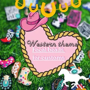 Western silicone, double-sided focal beads for customs made with wire