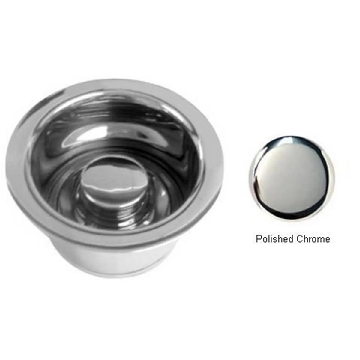 Westbrass D2082-26 In-Sink-Erator Style Food Waste Disposal Flange and Stopper - Polished Chrome, 2-5/8" Deep Flange, Extra Thick Sinks Fit (Clay/Stone/Composite), Positive Close, Decorative Bathroom Fixture Decoration Accessory, Metal