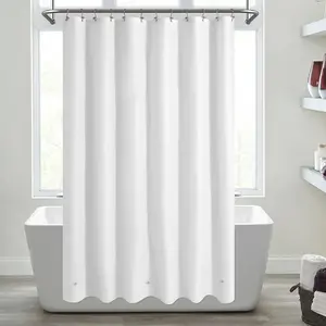 Extra Long Shower Curtain Liner with 3 Magnets, Long White PEVA Plastic Shower Curtain for Bathroom Waterproof, 72 x 84, White