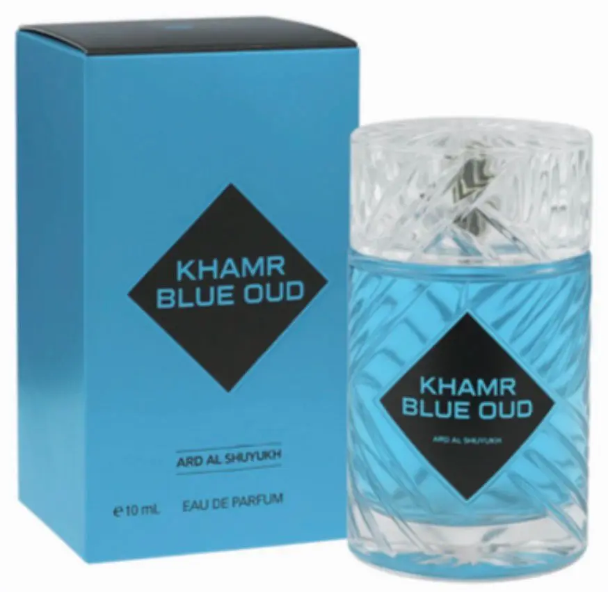 Khamr Blue Oud 100 ml for Men - Ard Al Shuyukh Eau de Parfum with Ylang Ylang, Osmanthus, Orange, Oud, Pink Pepper, Leather, Musk, Virginia Cedar, Sandalwood, Saffron, Smoky Scent