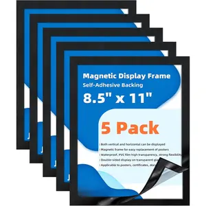 Sign Holder 8.5 x 11-5Pcs  Frames for Refrigerator Double Sided  Adhesive Frames for Walls Door Window Picture Photo Document Paper Poster  Display Frame