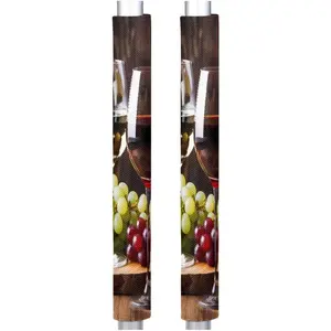 Red Wine Glass Grapes Refrigerator Door Handle Covers Set of 2 Kitchen Appliance Handle Protector for Fridge Microwave Stove Oven Dishwasher
