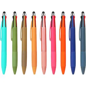 Multicolor Pen in One Multi Color Pen with Stylus Tip 4 Color Pen Nurse Accessories for Work Stylus Pens for Touch Screens 1.0mm Ballpoint Pen (9)