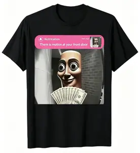 Doorbell Notification Funny Meme Character Graphic T-Shirt，Unisex Doorbell Meme Character Graphic T-Shirt, Printed Craft Casual Top, SummerVibes Viral Trend Tee For Men, Relaxed Soft Breathable mens summer clothing summer outfits men