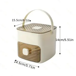 48 Grid Ice Cube Maker with Easy Press Lid Portable Ice Storage Tray with Handle Plastic Ice Container for Freezer Kitchen Drinks Coffee Juice Cocktails Summer Use