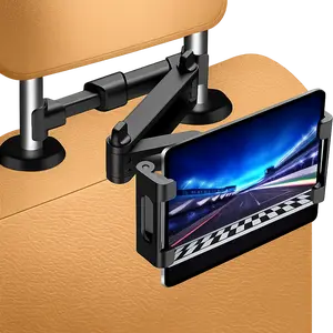 Car Tablet Holder for Headrest – 360° Rotating Adjustable iPad & Phone Mount for 5.5–18.4 Inch Devices, Back Seat Tablet Holder for Kids, Travel & Road Trips (Black)