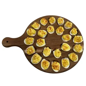 Multi-Use Acacia Wood Serving Dish for Deviled Eggs, Charcuterie and Cheese