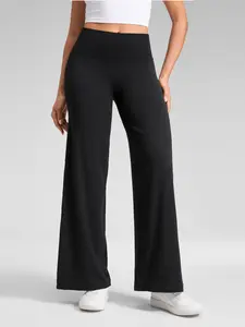CRZ YOGA Softretch No Front Seam Wide Leg Pants 30"/32" for Women - High Waisted Yoga Lounge Buttery Soft Comfy Casual