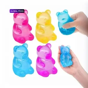 1/4 Counts Candy Bear-Shaped Maltose Fidget Toy Play, Soft Sensory Stress-Relief Ball for Adults & Kids, Party Favor Prank Squeeze Toy, Anti-Anxiety Hand Fidget Gadget, Children's Day Gifts #GLOBAL PICKS