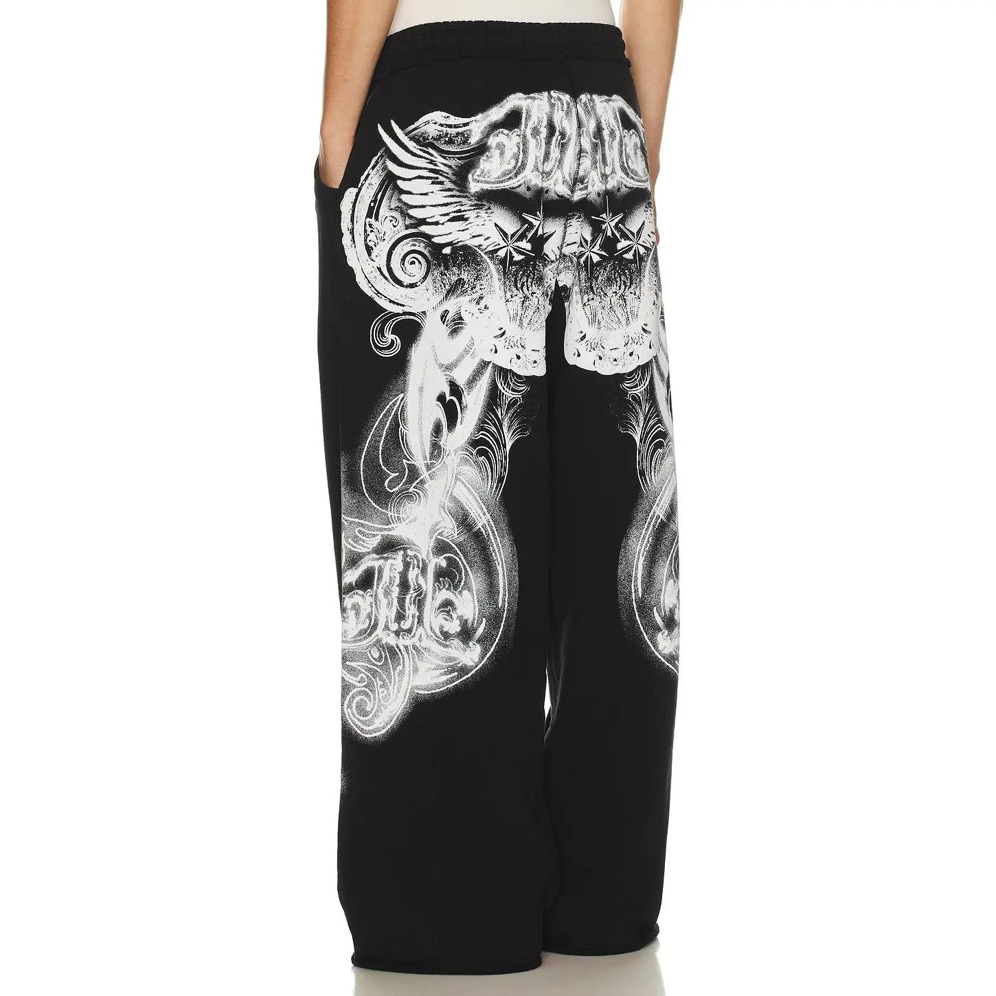 Jaded London Gothic Printed Joggers in Black