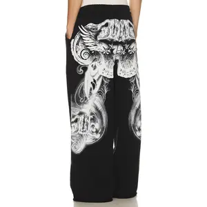 Jaded London Gothic Printed Joggers in Black