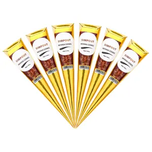 100% Henna Cones - Ready-to-use Henna Paste Hair Dye Cone, Easy to Use, Perfect for Spot Hair Coloring, 6 Pack