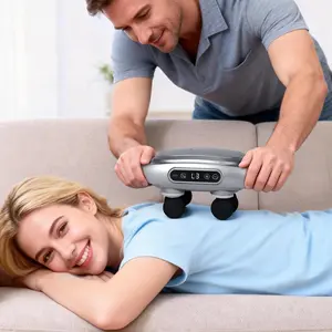 Morfone 6-Head Deep Tissue Massage Gun, 9-Speed Adjustable Percussion Massager with Dual Handle for Full Body Muscle Relief, Gift for Recovery