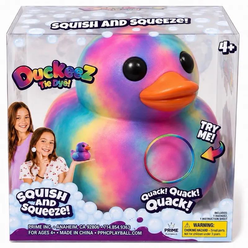 Tie Dye Jumbo Squishy Duck – Slow Rising Soft Squeeze Stress Relief Toy