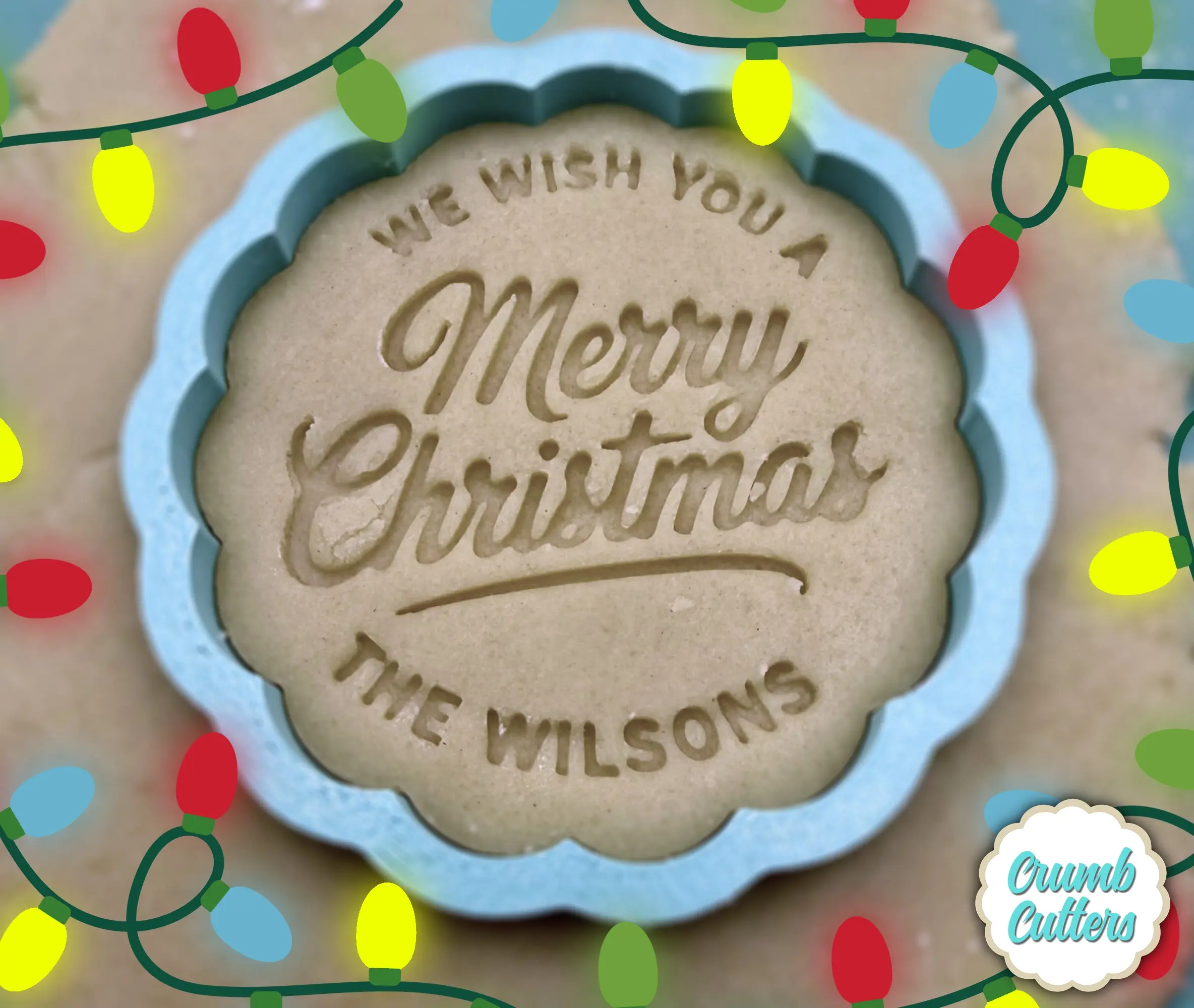 Custom Merry Christmas Cookie Cutter and Stamp