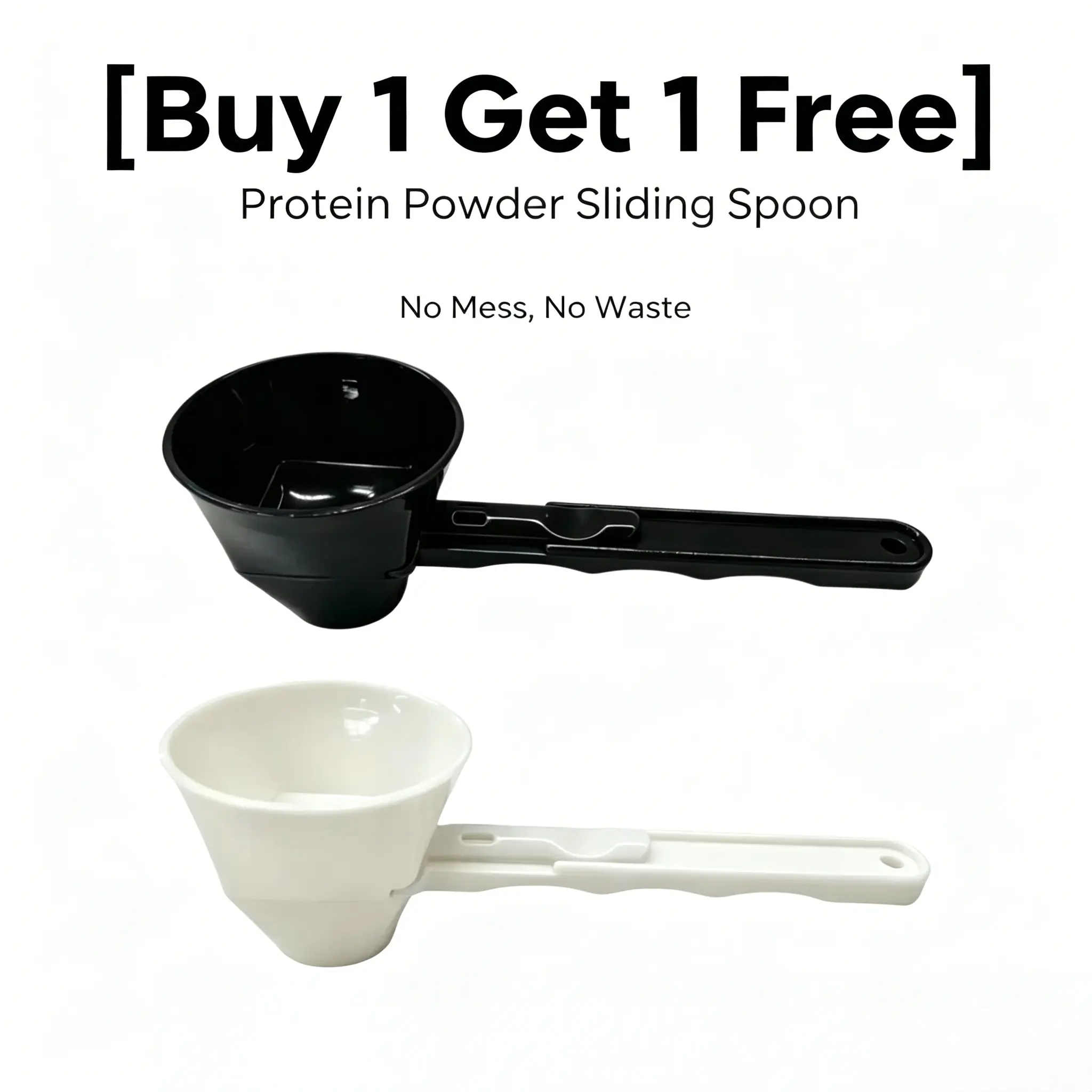 [Buy 1 Get 1 Free] Protein Powder Funnel ScoopLeak-Proof Coffee Smoothie Spoon BPA-FreePlastic Utensil