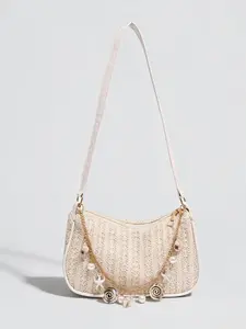 Niche design texture Joker one-shoulder messenger bag, spring and summer 2026 fashion simple and casual versatile one-shoulder underarm bag, Fashionable crossbody bag, literary retro suitable for daily commuting, shopping