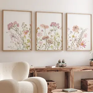 Boho Nursery wall art, Wildflower Nursery Decor, Floral Nursery, Girl Nursery Decor, vintage flower nursery, Botanical home decor