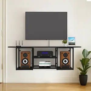 Floating TV Stand for 50 60 Inches TV, Wall Mounted Media Console with Open Storage Shelves, Modern Entertainment Center for Living Room, Bedroom