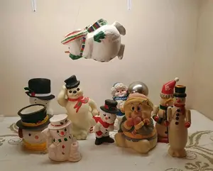 Lot Of Vintage 1950’s Christmas Snowman Decorations Collectibles (Set Of 10)