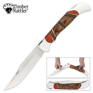 Timber Rattler Heartwood Scarab Back Giant Folding Pocket Knife