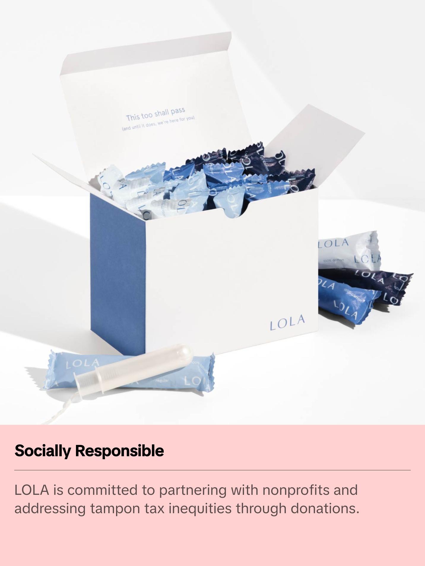 LOLA Regular and Super Organic Cotton Tampons | 360-Degree Leak Protection | BPA-Free Plastic Applicator | HSA FSA Approved Feminine Care Products | 16ct (8Reg / 8Super) LOLA Regular and Super Organic Cotton Tampons | 360-Degree Leak Protection | BPA-Free Plastic Applicator | HSA FSA Approved Feminine Care Products | 16ct (8Reg / 8Super)