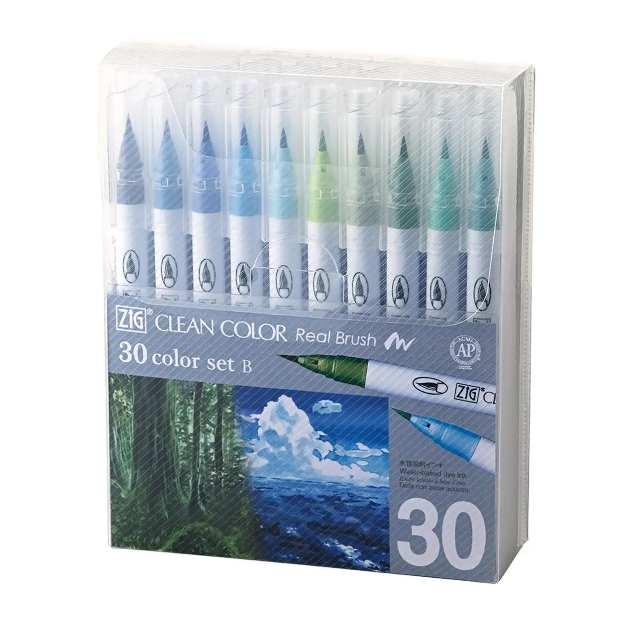 ZIG Clean Color Real Brush Set of 30 - Set B Cool Tones