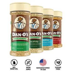 Dan-O's Seasoning Cheese Block Combo - 4 pack Small Bottles -Ranch Cheesoning, Jalapeño Cheesoning, Red Pepper Cheesoning, and Cheesoning