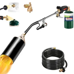 Propane Torch Weed Burner Kit with Storage Bag and 10FT Hose Heavy Duty Blow Torch Flamethrower with Self Igniter and Turbo Trigger for Weeding,Roofing,Ice Melting,Road Marking(Fuel Not Included)