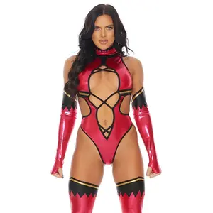 Women's Sexy Pink Video Game Kombat Fighter Costume