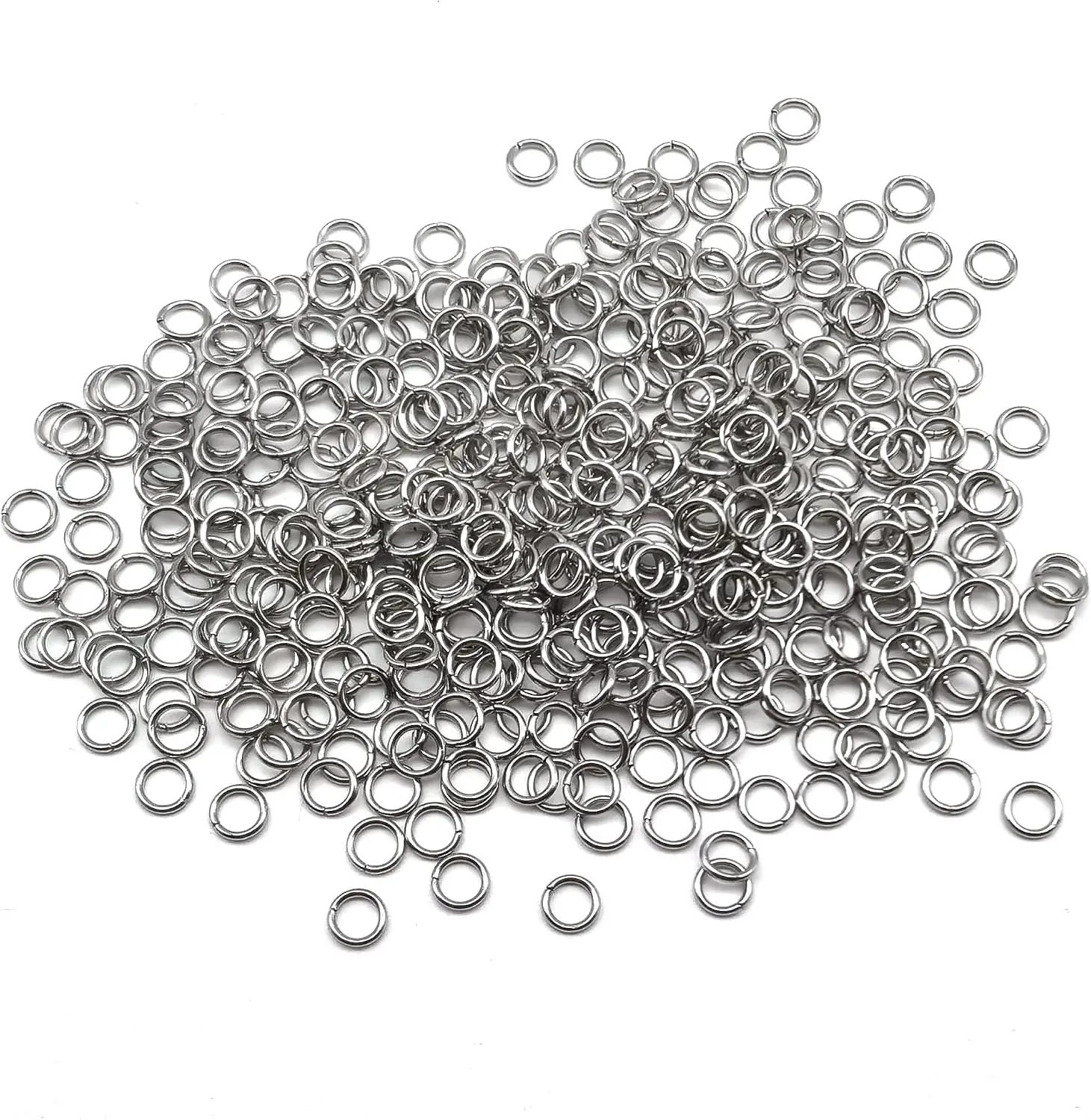 Stainless Steel Jump Rings, 2000Pcs, 6mm Dia.,18 Gauge Thick, Dark Silver Metal O Rings Close but Unsoldered Single Loop Connectors for Jewelry Necklaces Bracelet Earrings Keychain Chainmail Making