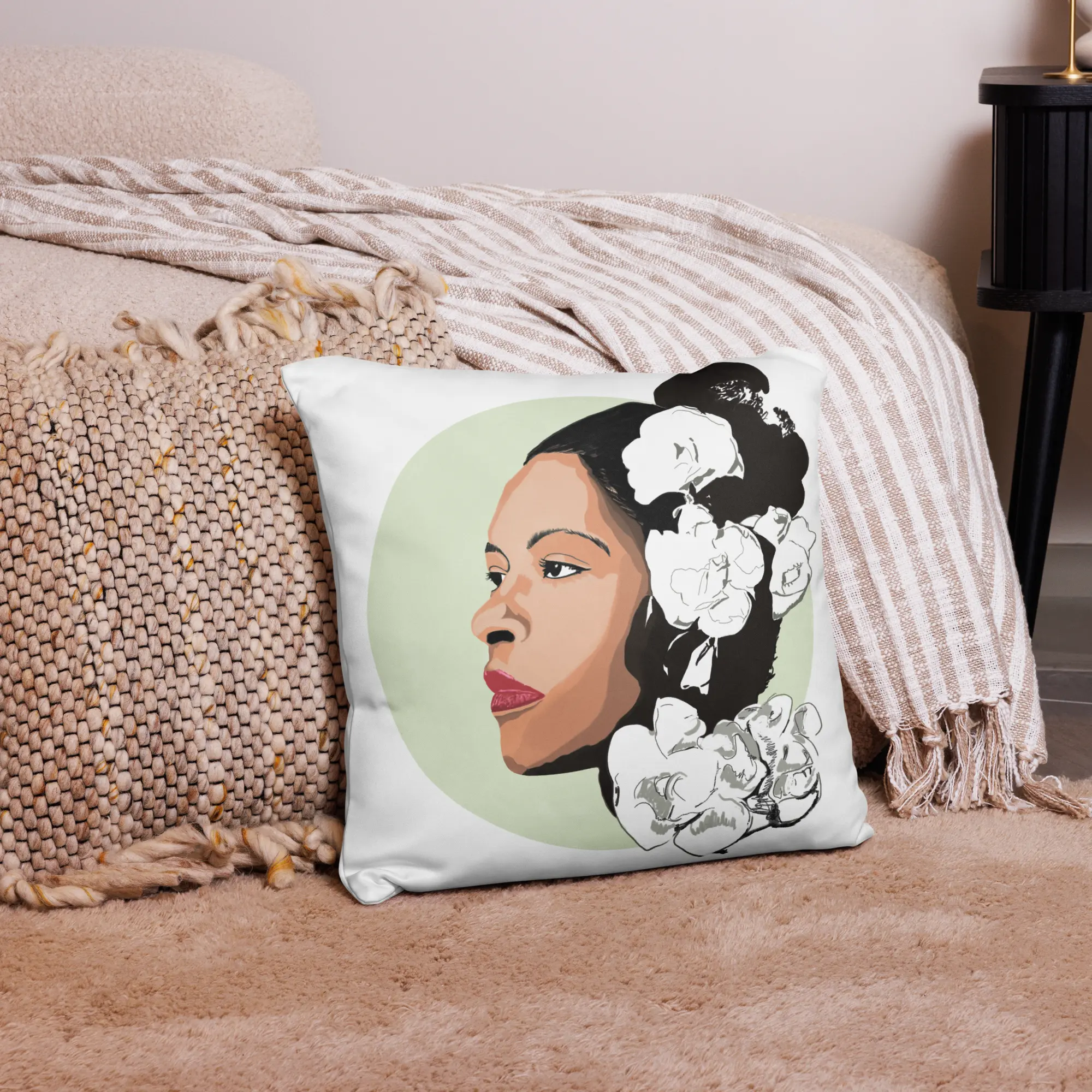 Billie Holiday "Gardenia" Standard Decorative Pillow for Home Lifestyle, Textiles & Soft Furnishings Bedding and Linens