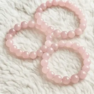 Rose Quartz Crystal Bracelet for Adults - Symbol of Love Compassion Emotional Healing & Calming Energy