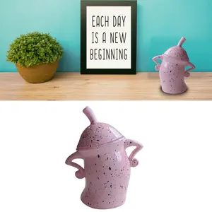 Canister with Attitude Drop Resistant PVC Durability Food Canisters with Lids Desktop Cup Ornament for Halloween Pink