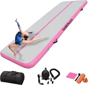 DAIRTRACK Inflatable Gymnastics Air Mat 10Ft/13Ft/16Ft/20Ft Tumble Track Tumbling Mats for Home Use/Gym/Training/Cheerleading/Yoga/Water DAIRTRACK