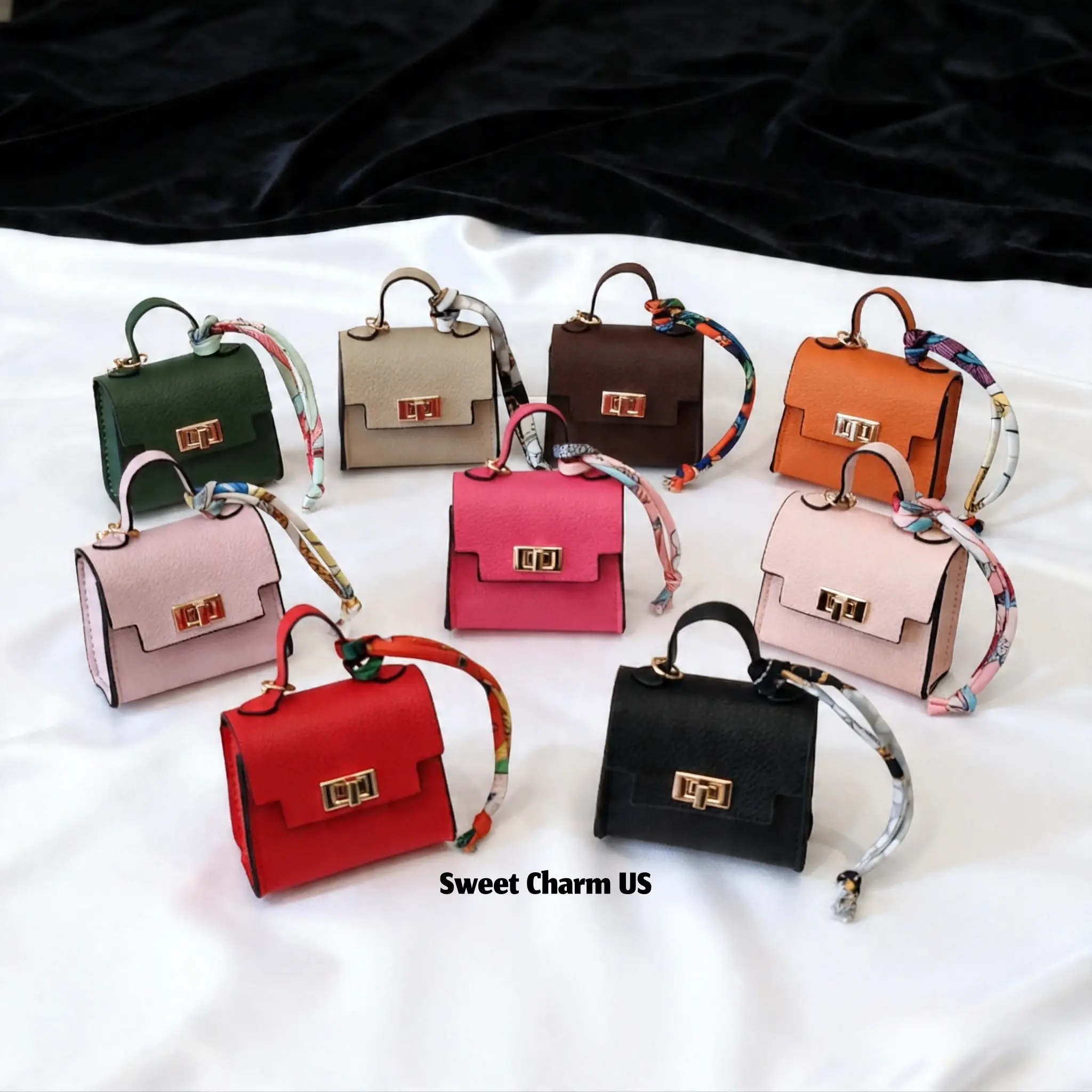 Square Mini Bag Charm, Waterproof PVC Coin Purse with Colorful Strap, Travel Cosmetic Pouch for Women, Birthday or Prom Gift, Memorial Day, Ceremony, Auspicious, Portable, Beach, Anniversary, Makeup Stays Dry