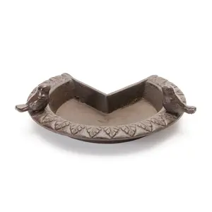 Corner Bird Feeder 8"D x 2.5"H Cast Iron with Durable Design for Bird Enthusiasts