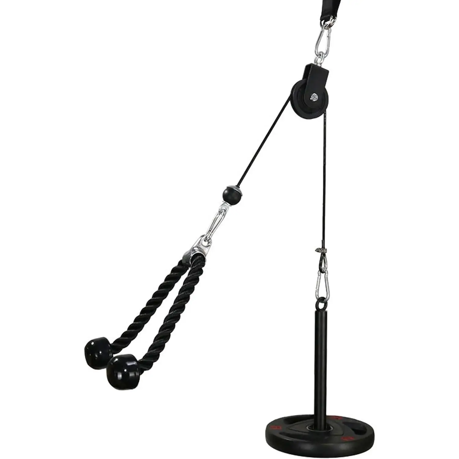 JX Habitat Functional LAT Pull Down & Lift Weight System - Strength Training Machine Attachment for Triceps Pull Down, Biceps Curl - Home Gym Gear with Pulley Setup & Weighted Ropes