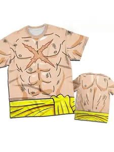 2026 New Bandai Anime One Piece Luffy Summer Cosplay T-shirt Oversized 3D Adults Children Multifunctional Cosplay Tops Clothing
