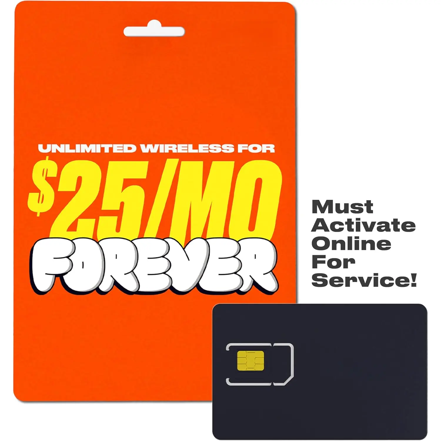 SIM Kit | $25/mo Forever Unlimited Plan with Auto-Pay | Unlimited Talk, Text & Data | First Month Included | New Customers Only |  Phones Only