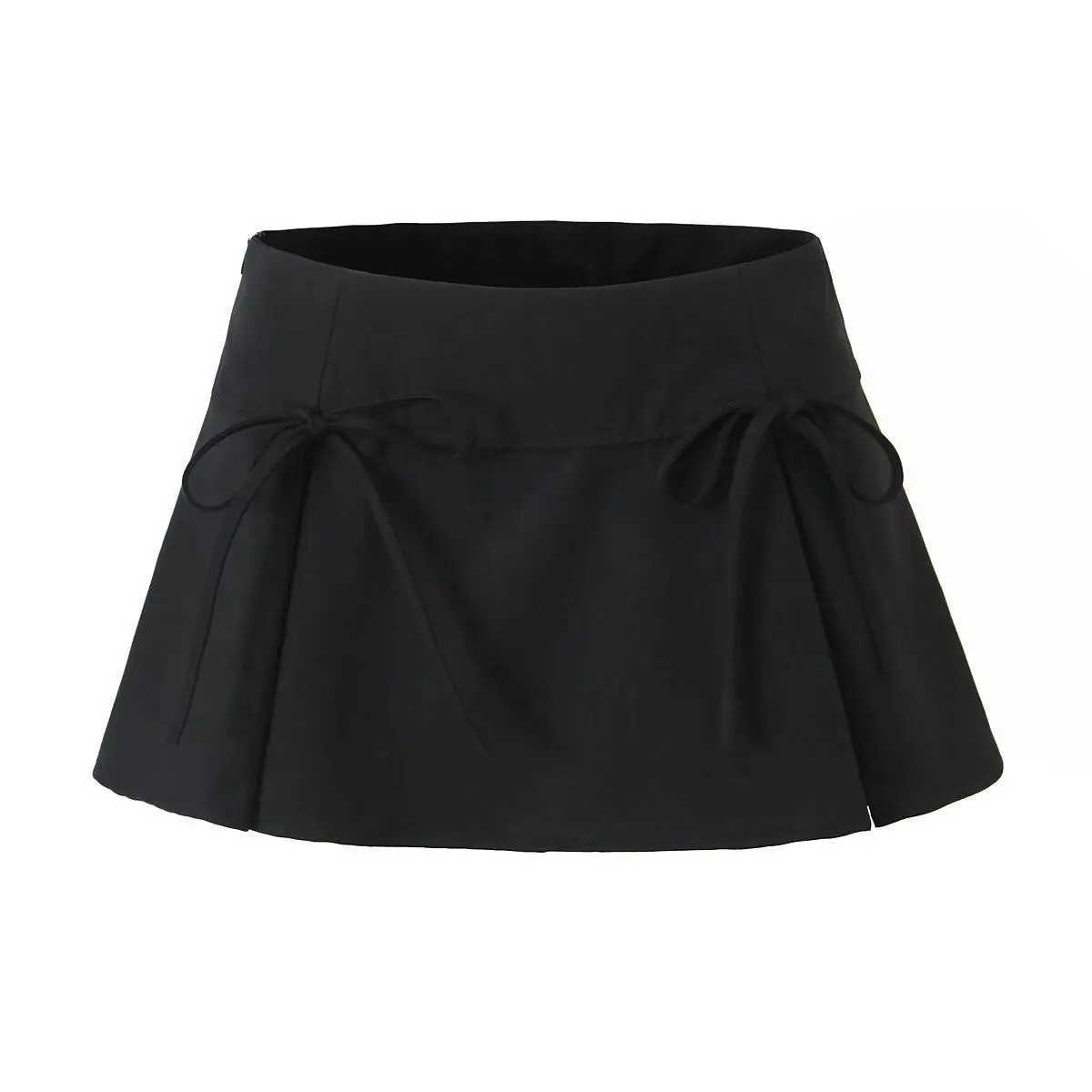 Mini Skirt with Bow Low Rise Boxy Pleated Short Skirt Miniskirt Summer Y2K 90s Cute Outfit Skirts for Women