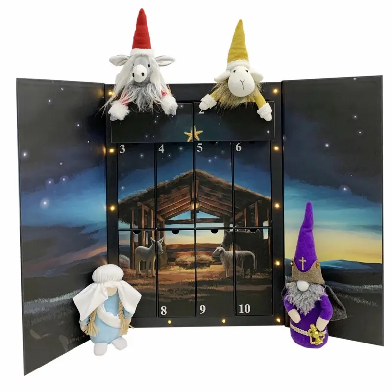 Large Nativity Scene Gnome Advent Calendar, Gift, Holiday